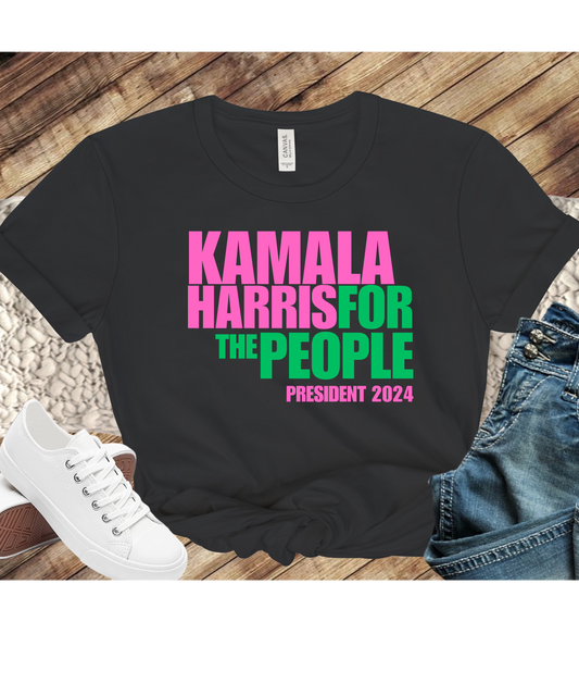 Kamala Harris for the People Pink and Green Election 2024 Design