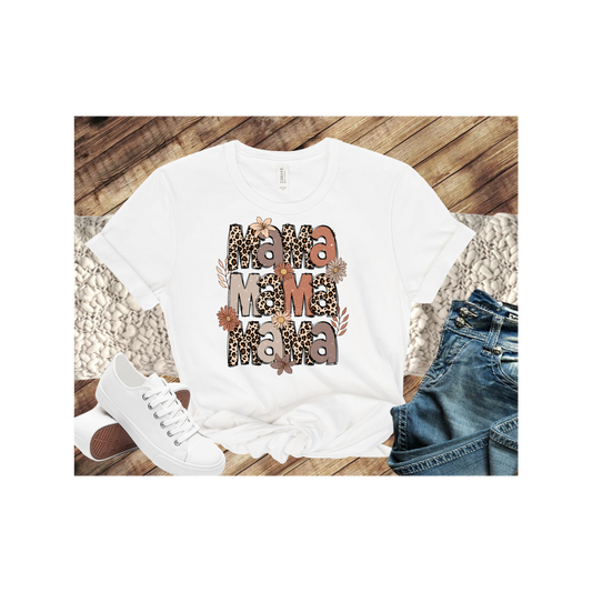 Mother's Day Mama Leopard Print T-Shirt