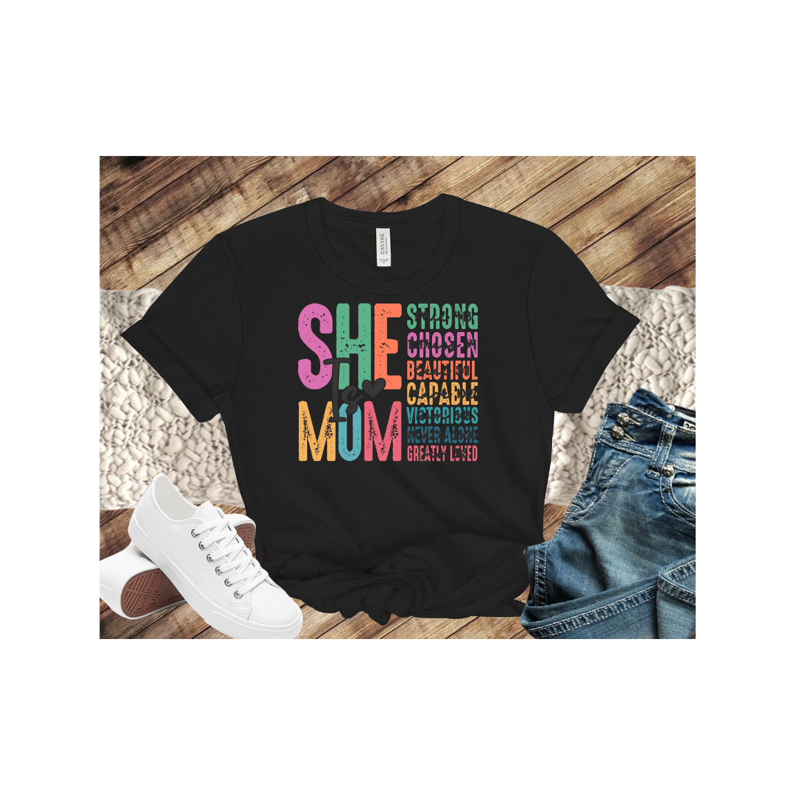 She Is Mom Multi color Print Mother's Day T-Shirt