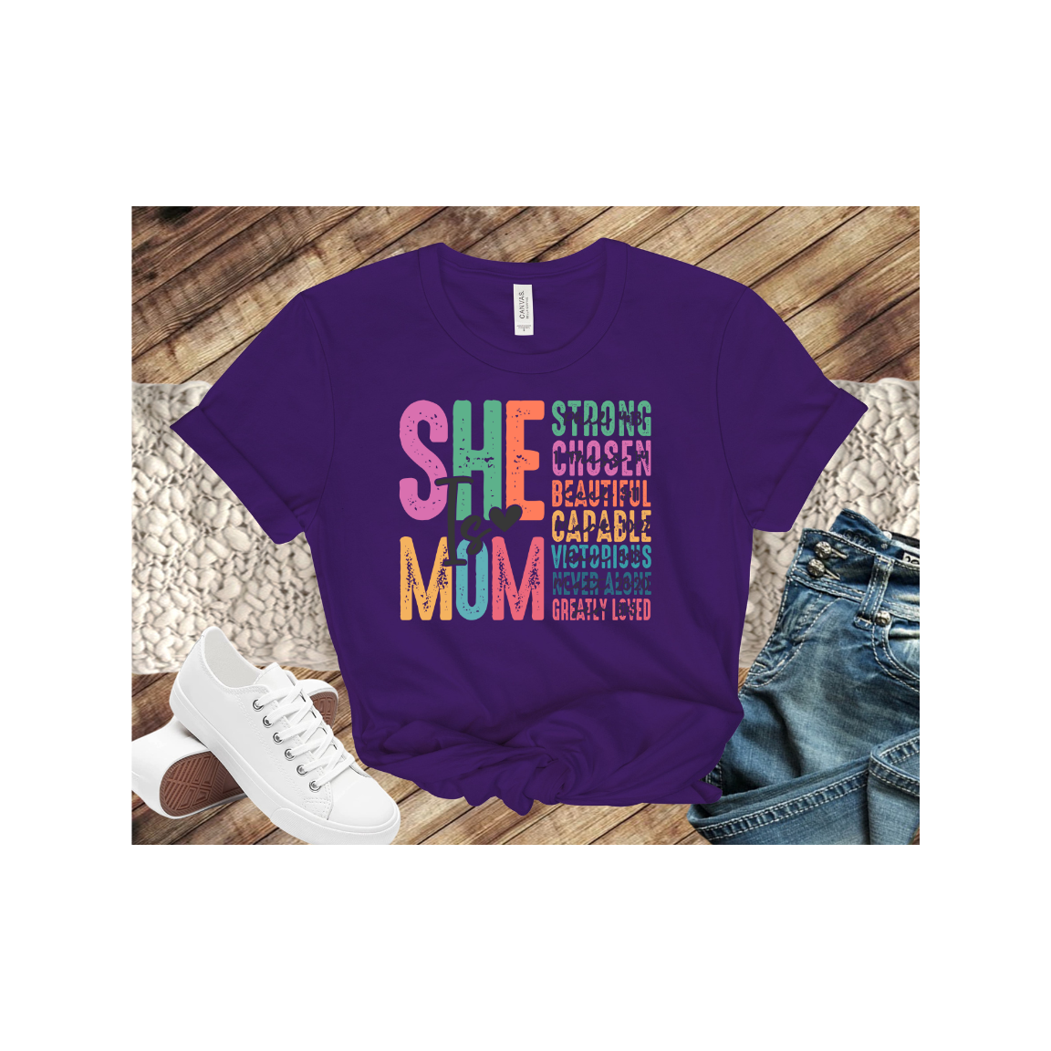 She Is Mom Multi color Print Mother's Day T-Shirt