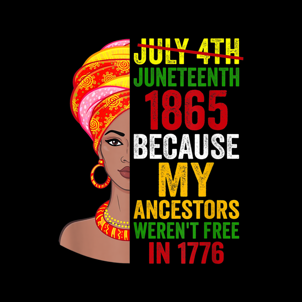 Juneteenth Queen 1865 Ancestors weren't Free in 1776